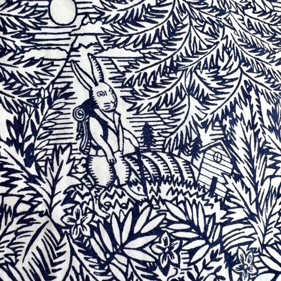 PS PAUL SMITH Button Down Shirt with Navy Blue Rabbit Print - 40 (US 4) - Picture 2 of 14